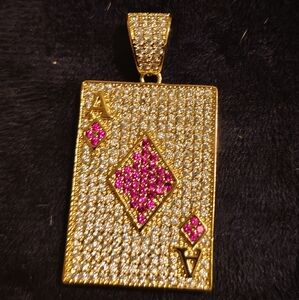 Ace of diamond 14k Gold Filled pendant with vvsczs